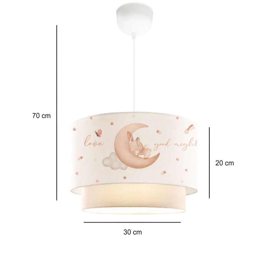 Lustre enfant CANDY 1xE27/40W/230V blanc/beige