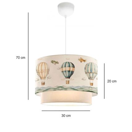 Lustre enfant CANDY 1xE27/40W/230V blanc/coloré