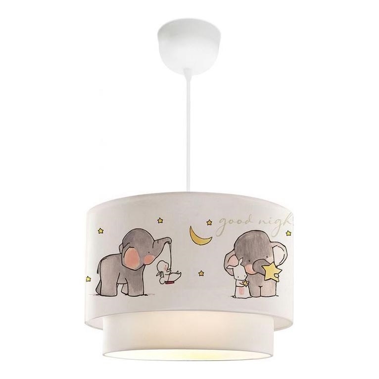 Lustre enfant CANDY 1xE27/40W/230V blanc/gris