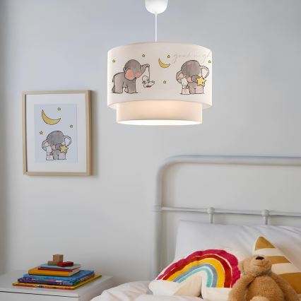 Lustre enfant CANDY 1xE27/40W/230V blanc/gris
