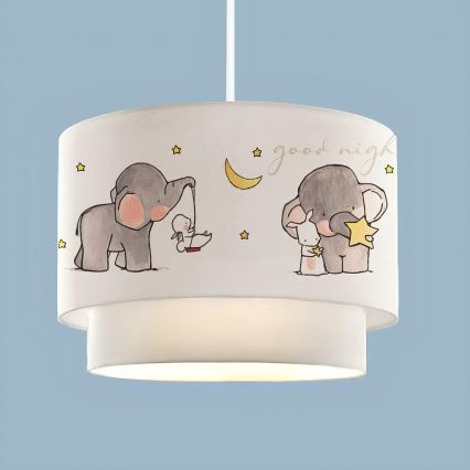 Lustre enfant CANDY 1xE27/40W/230V blanc/gris