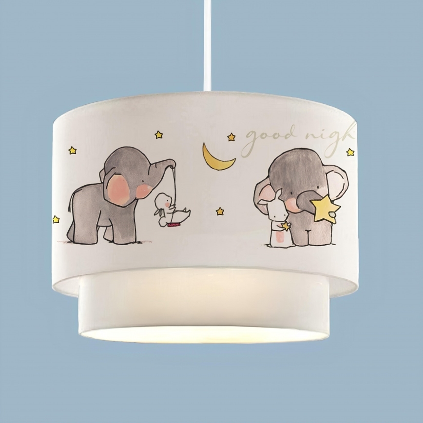 Lustre enfant CANDY 1xE27/40W/230V blanc/gris