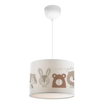 Lustre enfant CANDY 1xE27/40W/230V blanc/marron