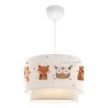 Lustre enfant CANDY 1xE27/40W/230V blanc/marron