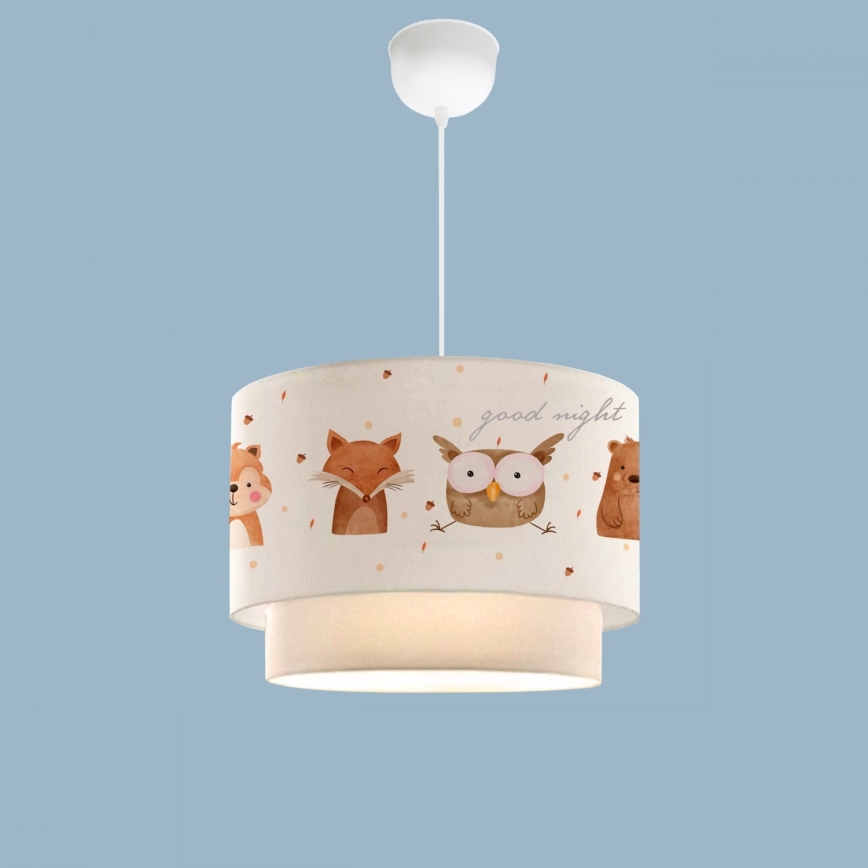 Lustre enfant CANDY 1xE27/40W/230V blanc/marron