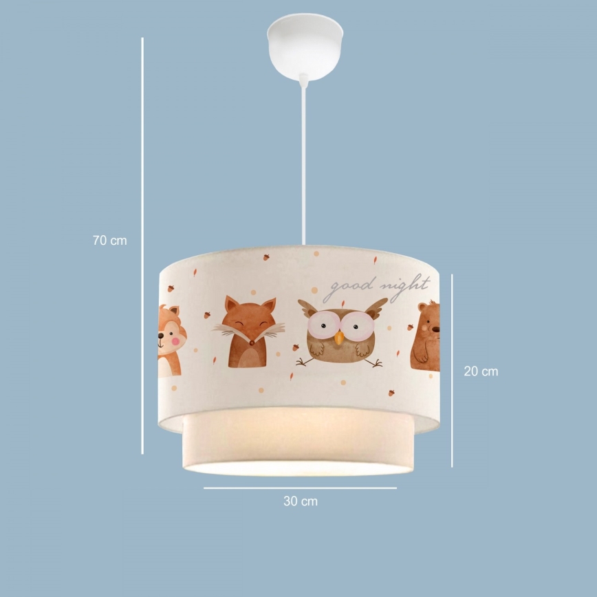 Lustre enfant CANDY 1xE27/40W/230V blanc/marron