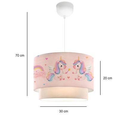 Lustre enfant CANDY 1xE27/40W/230V rose