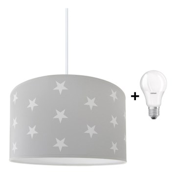 Lustre enfant LED STARS GREY 1xE27/9W/230V