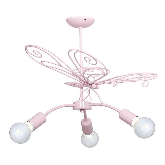 Lustre enfant PAPILLON 3xE27/60W rose