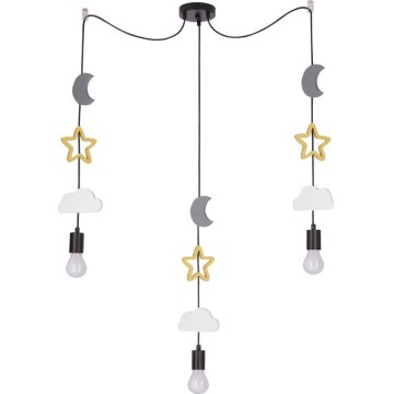 Lustre enfant TRIO 3xE27/20W/230V gris/jaune/blanc