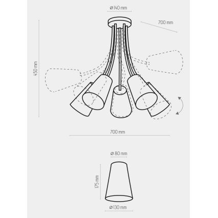 Lustre enfant WIRE KIDS 5xE27/15W/230V