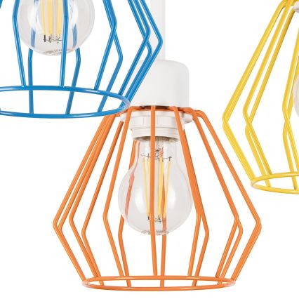 Lustre fixé au plafond AUDREY 3xE27/60W/230V multicolore