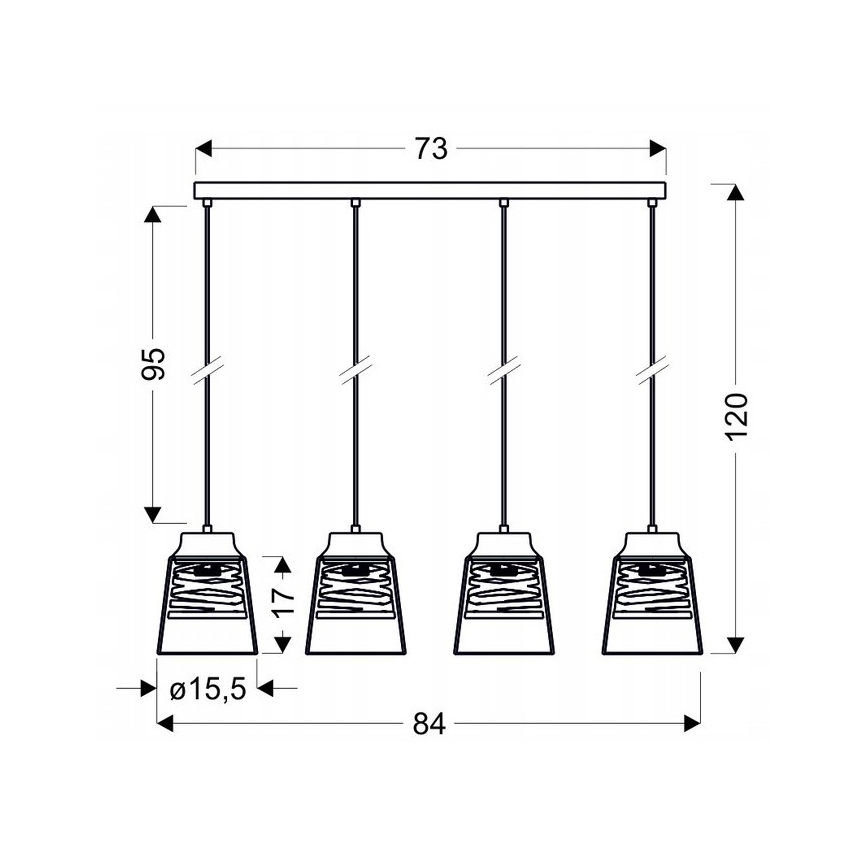 Lustre FRESNO 4xE27/60W/230V