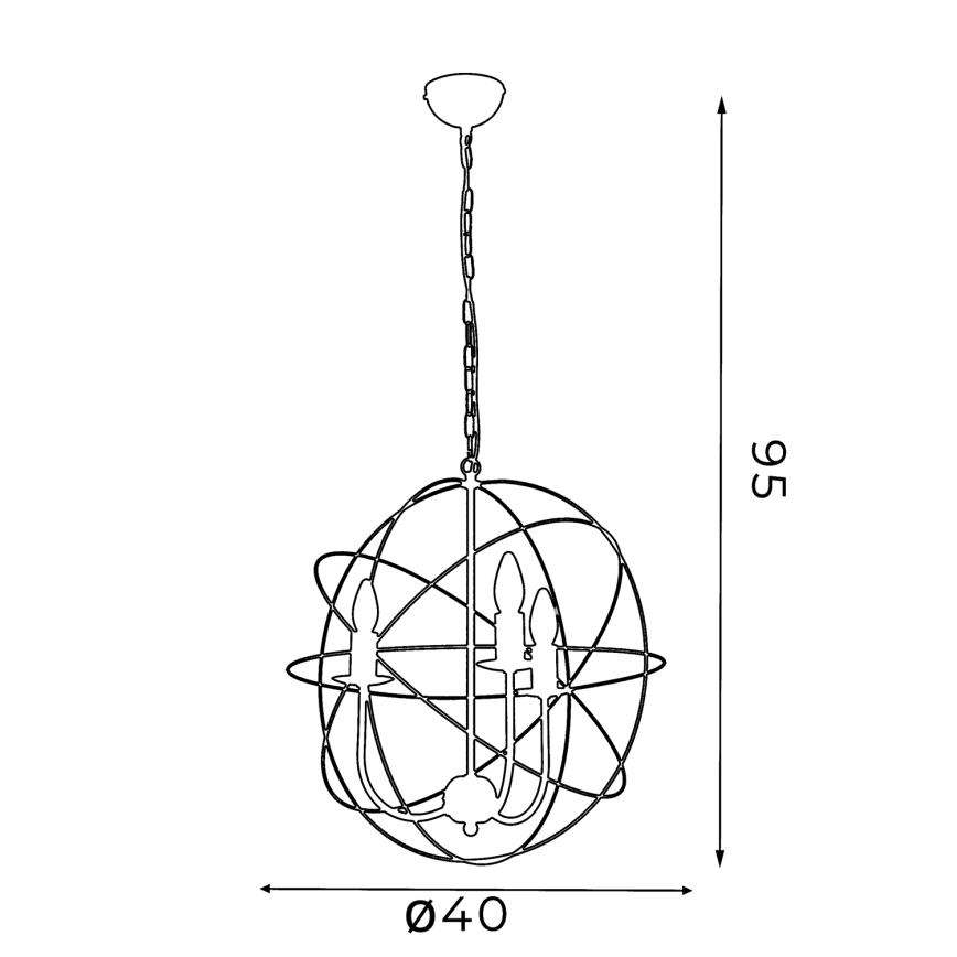 Lustre GLOBE 3 3xE14/60W blanc
