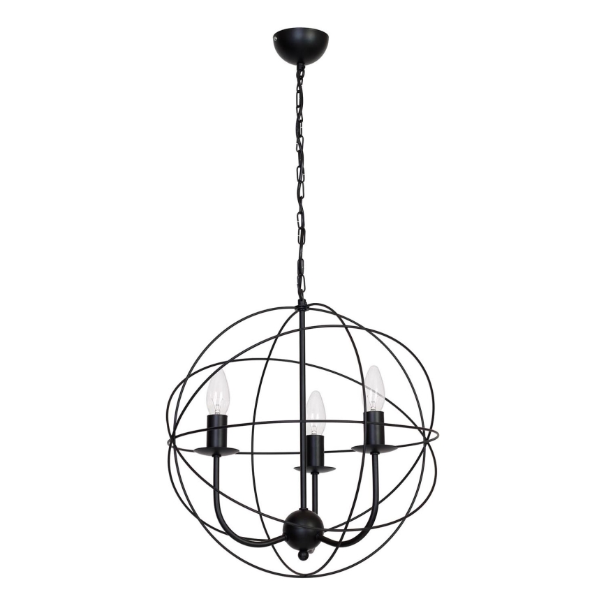 Lustre GLOBE 3 3xE14/60W noir