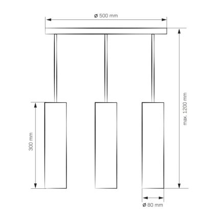 Lustre LATI 3xGU10/8W/230V noir