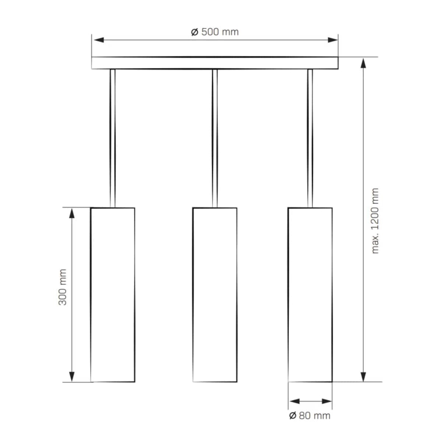 Lustre LATI 3xGU10/8W/230V noir