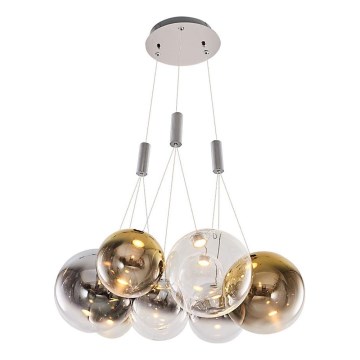 Lustre LED à suspension par câble ENNA 9xG9/5W/230V 3000K fumé/doré