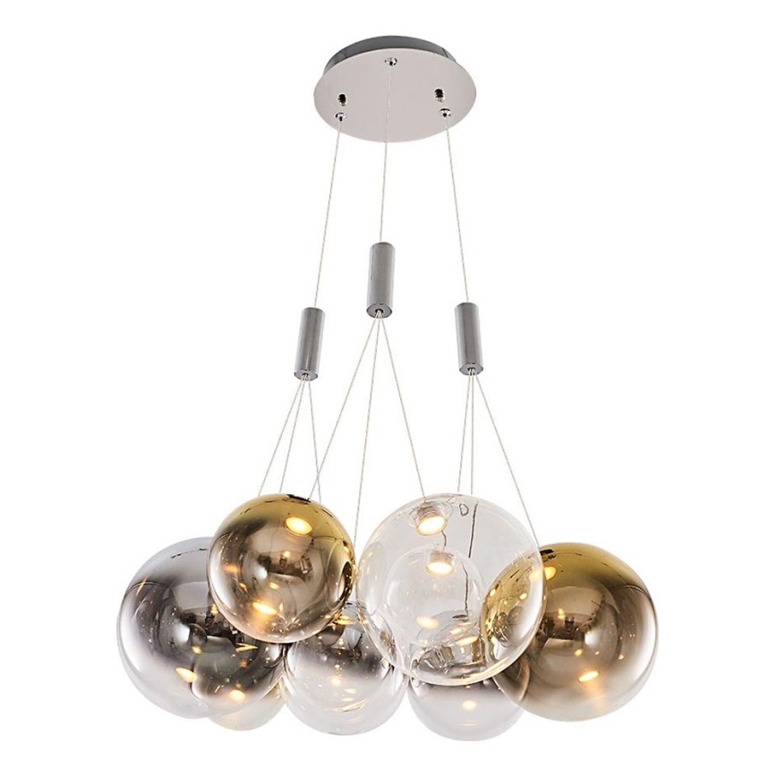 Lustre LED à suspension par câble ENNA 9xG9/5W/230V 3000K fumé/doré