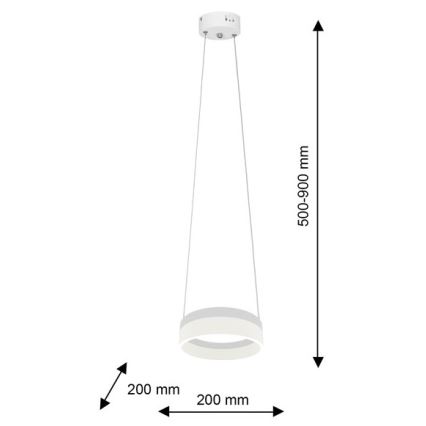 Lustre LED avec fil RING LED/12W/230V