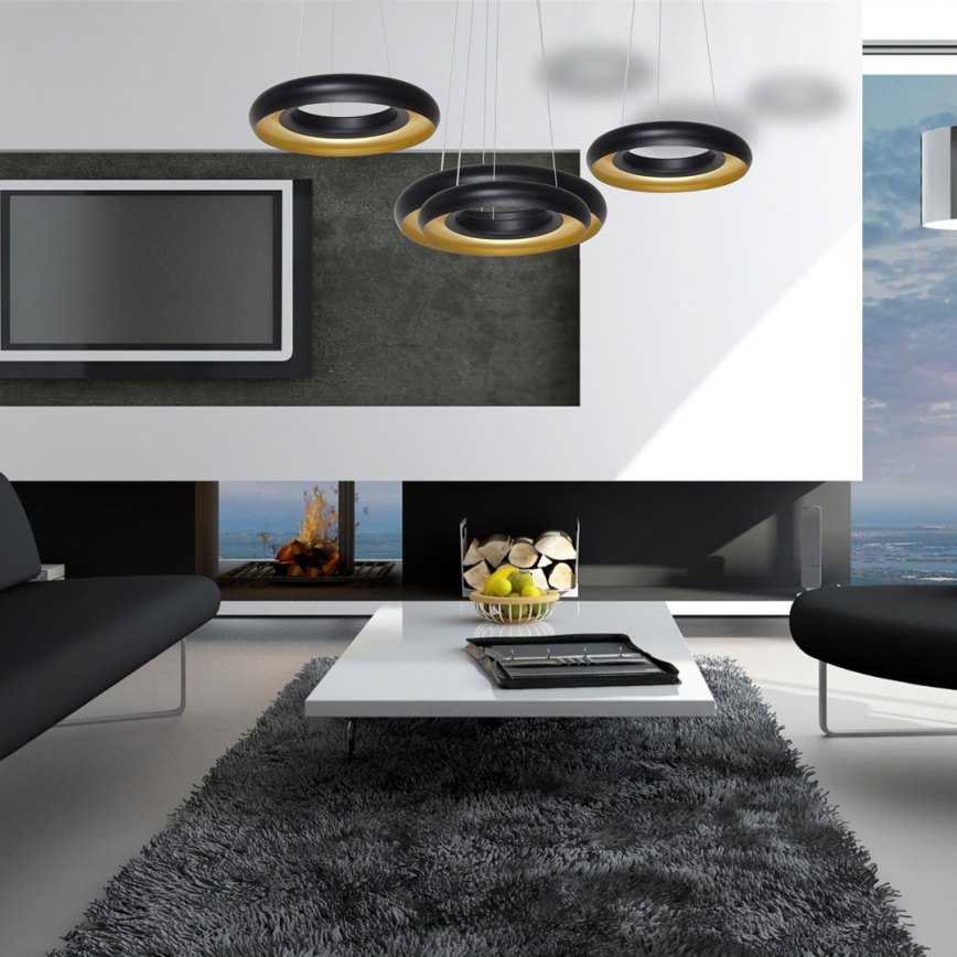 Lustre LED avec fil RONDO 3xLED/12W/230V noir