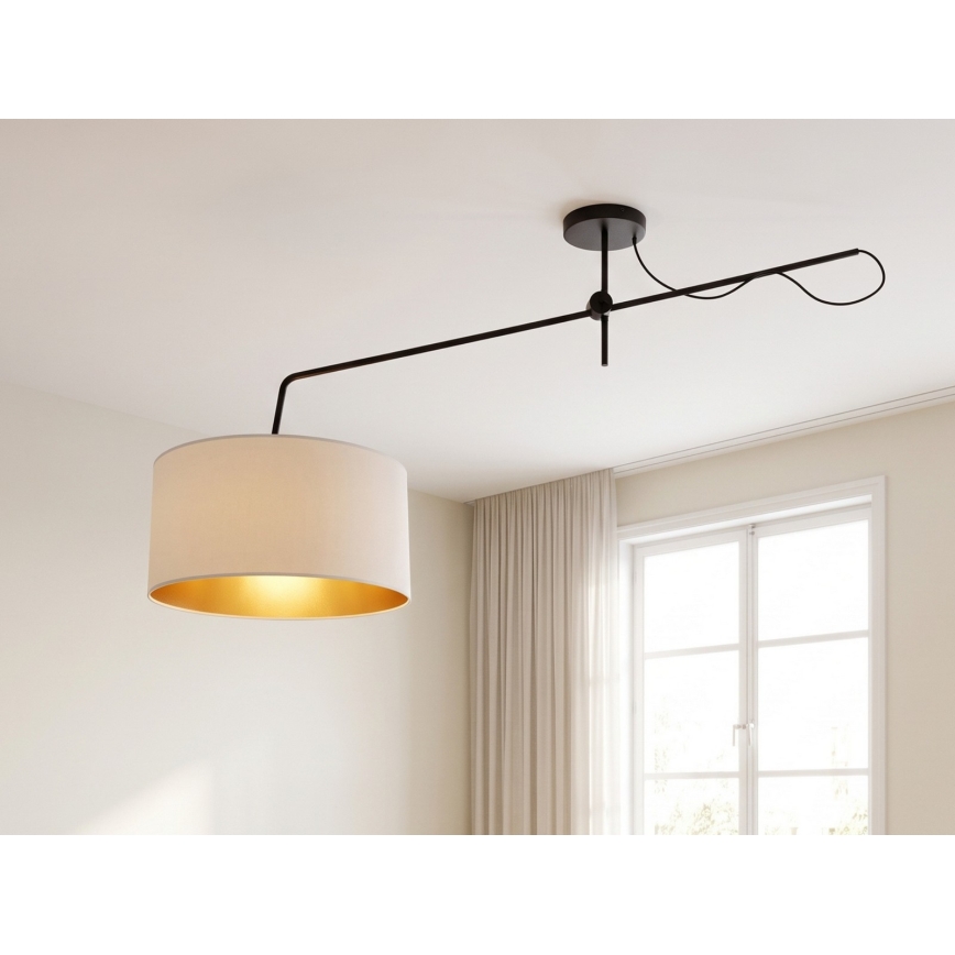 Lustre LED réglable à montage apparent VENICE 1xE27/60W/230V beige/doré