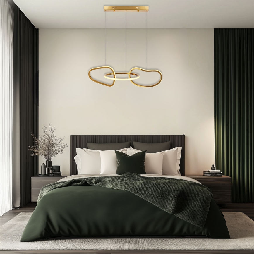 Lustre LED sur câble ANNELI LED/30W/230V 80 cm doré