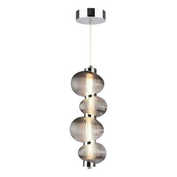 Lustre LED sur câble BOLLA LED/17W/230V Ø 16 cm chrome brillant/gris fumé