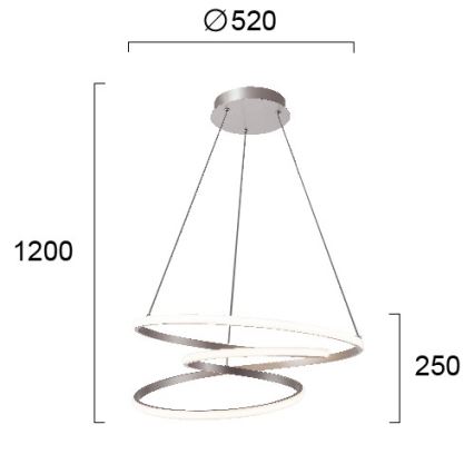 Lustre LED sur câble CORT LED/40W/230V argenté