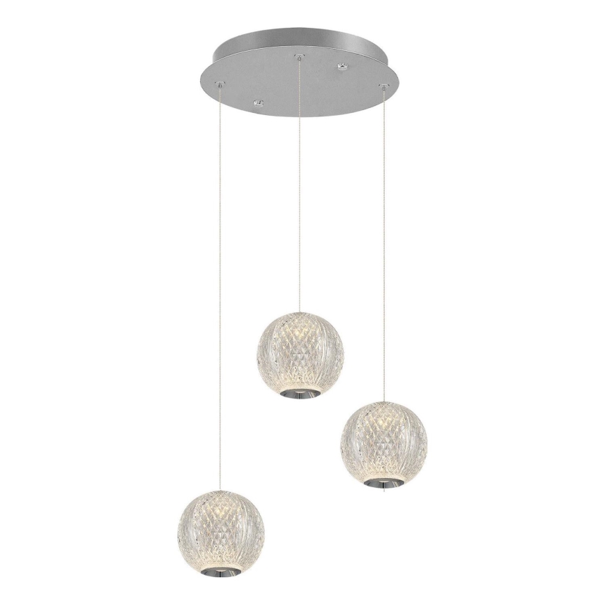 Lustre LED sur câble CREMONA 3xLED/5W/230V 3000K chrome mat