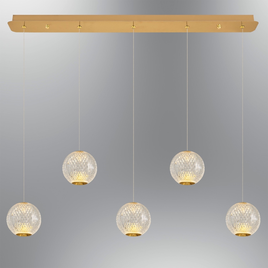 Lustre LED sur câble CREMONA 5xLED/5W/230V 3000K doré