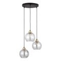 Lustre LED sur câble DEVI 3xE27/15W/230V noir/transparent