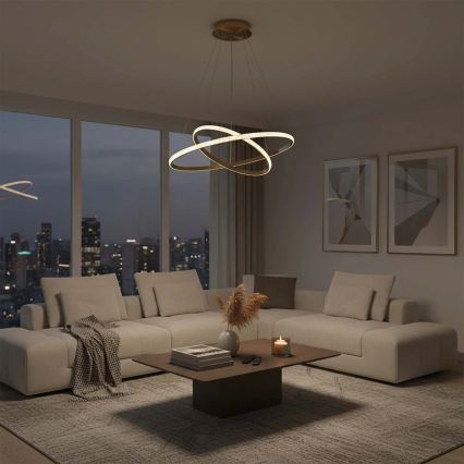 Lustre LED sur câble DIANA LED, 44 W / 230 V, 4000 K, Ø 59 cm, doré