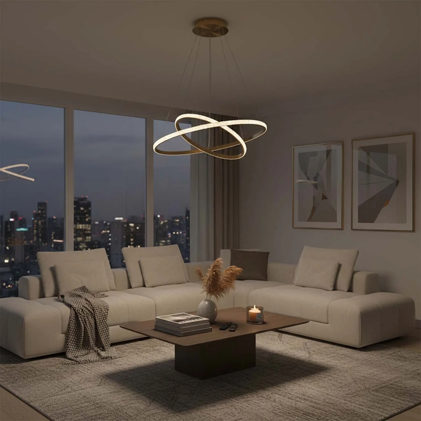 Lustre LED sur câble DIANA LED, 44 W / 230 V, 4000 K, Ø 59 cm, doré