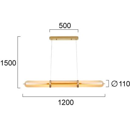 Lustre LED sur câble ELIANA LED/34W/230V doré