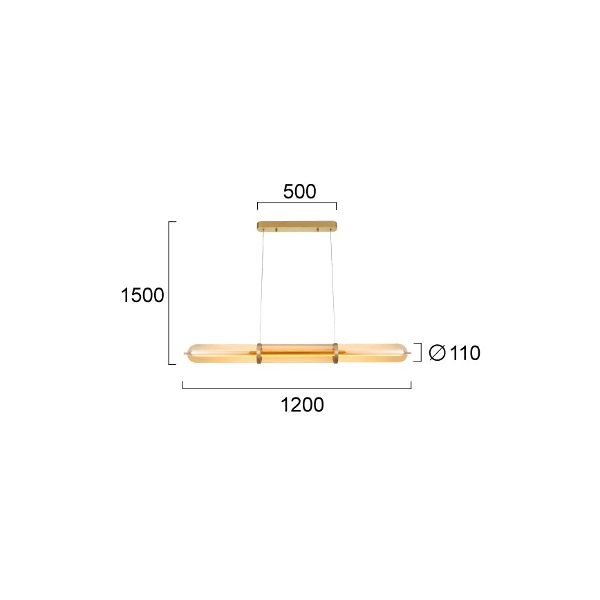 Lustre LED sur câble ELIANA LED/34W/230V doré