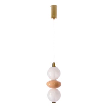 Lustre LED sur câble FLORES LED/12W/230V doré/orangé