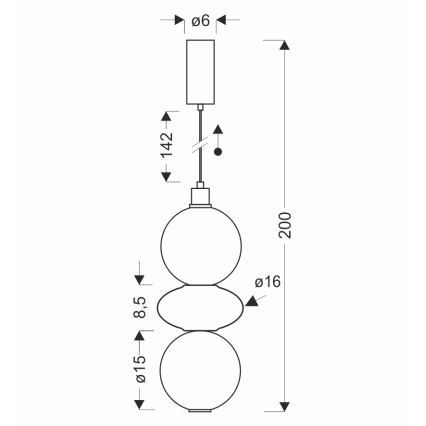 Lustre LED sur câble FLORES LED/12W/230V doré/orangé