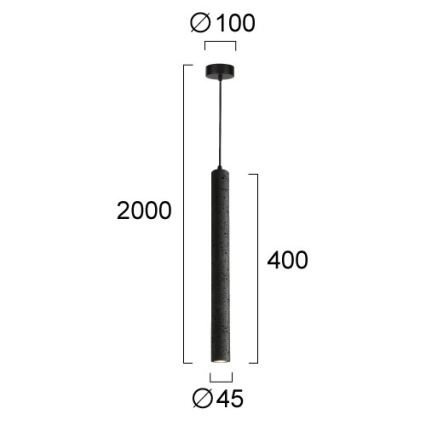 Lustre LED sur câble LEONARD LED/7W/230V noir