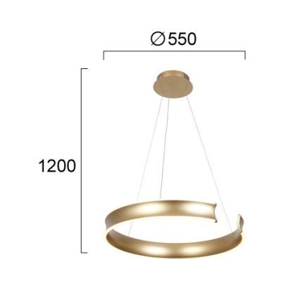 Lustre LED sur câble MARLEN LED/36W/230V doré