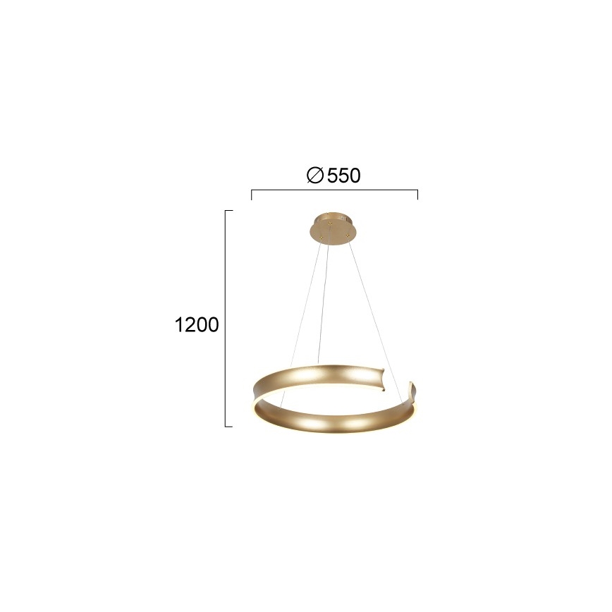 Lustre LED sur câble MARLEN LED/36W/230V doré