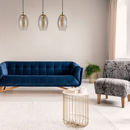 Lustre LED sur câble SEBO 3xE27/15W/230V noir/beige fumé