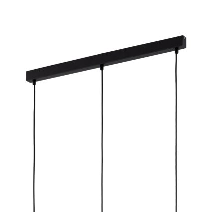 Lustre LED sur câble SEBO 3xE27/15W/230V noir/beige fumé