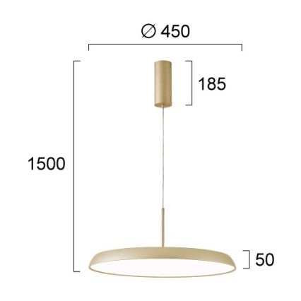 Lustre LED suspendu par câble ART LED/41W/230V, doré