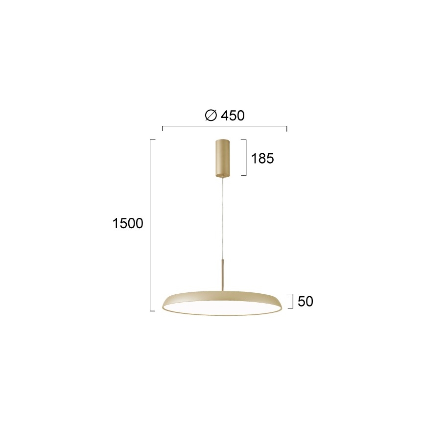 Lustre LED suspendu par câble ART LED/41W/230V, doré