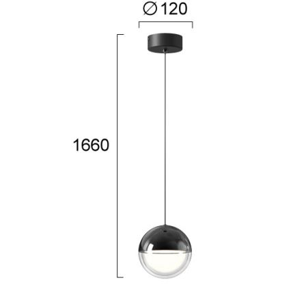 Lustre LED suspendu par câble ZIREA LED/7W/230V, noir