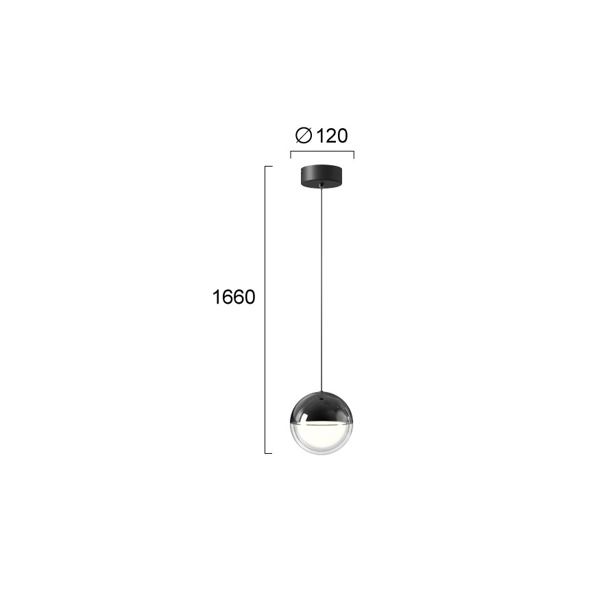 Lustre LED suspendu par câble ZIREA LED/7W/230V, noir