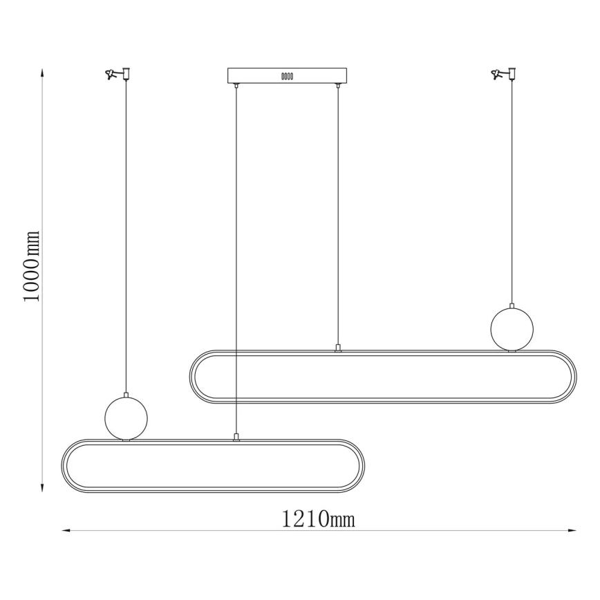 Lustre LED suspendu sur câble FLORENTYNA LED/48W/230V 4000K noir/blanc