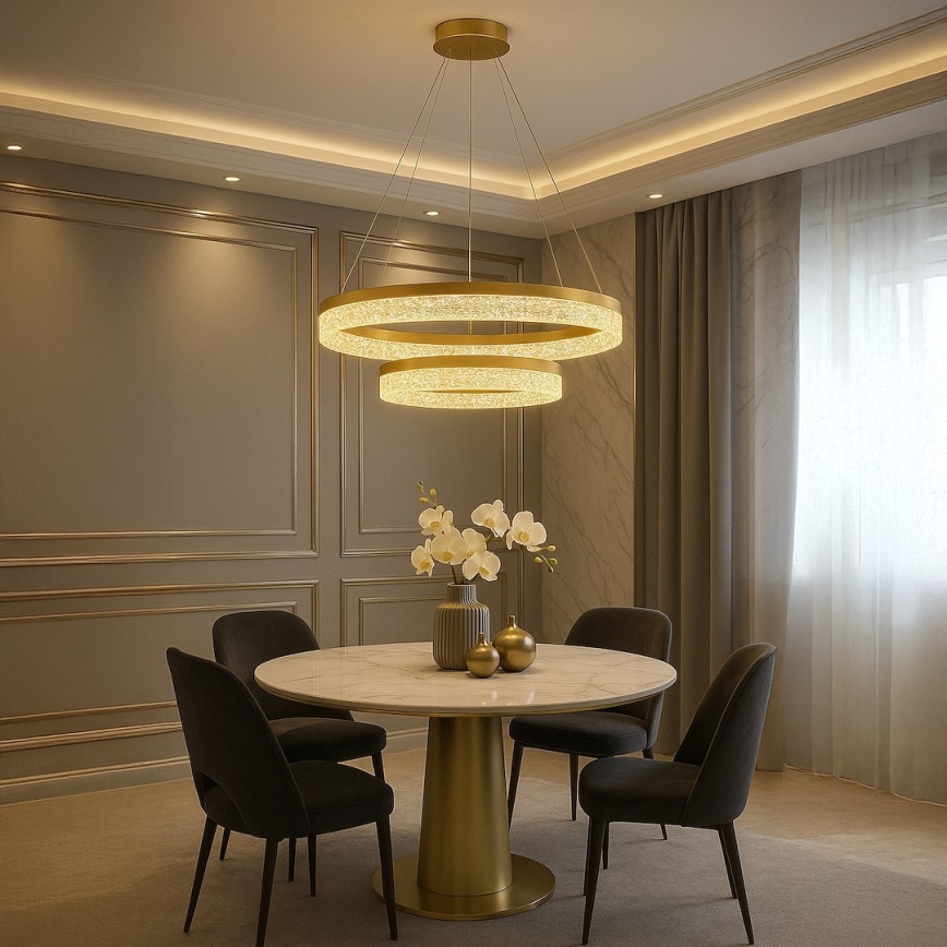 Lustre LED suspendu sur câble GALA LED/54W/230V Ø 60 cm doré