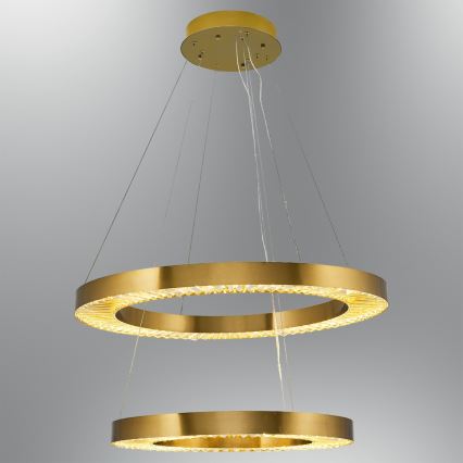 Lustre LED suspendu sur câble JESI, 140 W, 230 V, 3000 K, Ø 100 cm, bronze
